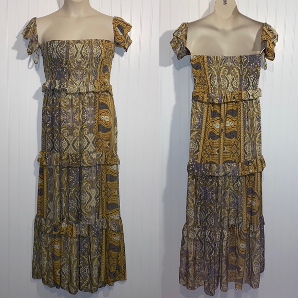 EARTHBOUND Dresses & Skirts - Earthbound boho chic hippie smocked top flowy dress